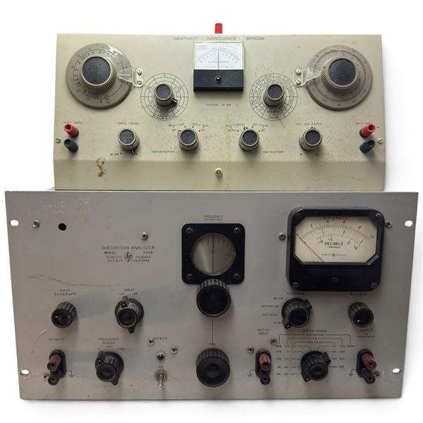 Vintage Heathkit IB-28 Impedance Bridge & Hewlett-Packard 330B Distortion Analyzer