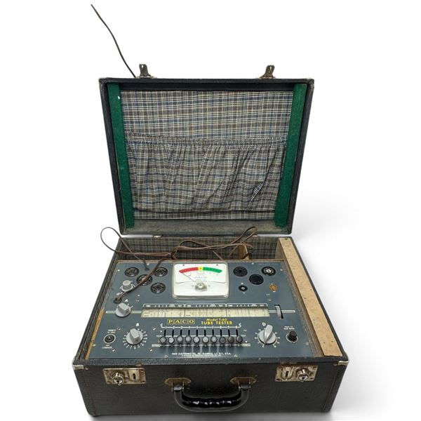 Late-1950s PACO Model T-60 Emission Tube Tester in Portable Carrying Case