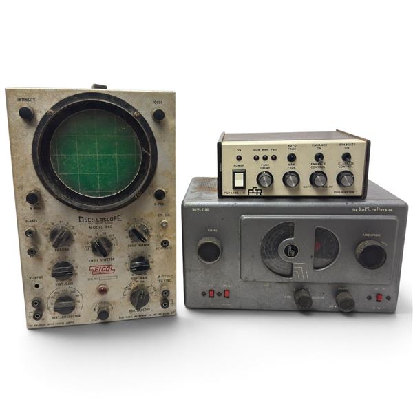 EICO 460 Oscilloscope, Hallicrafters S-38C Receiver & PGR Dub-Master 1 Video Processor