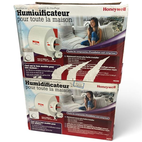Pair of Honeywell HE240 Whole-House Furnace-Mount Bypass Humidifier Installation Kits