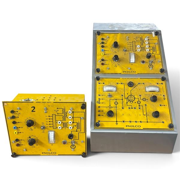 Pair of Philco Electronics Training Units, Variable Power Supply & Vacuum Tube Panels