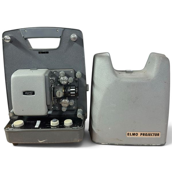 1962 Elmo FP 8mm Film Projector in Portable Metal Case with Fitted Cover