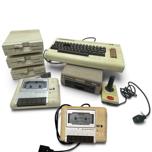 Commodore VIC-20 Computer with Four 1541 Drives, Two C2N Datasettes & Joystick