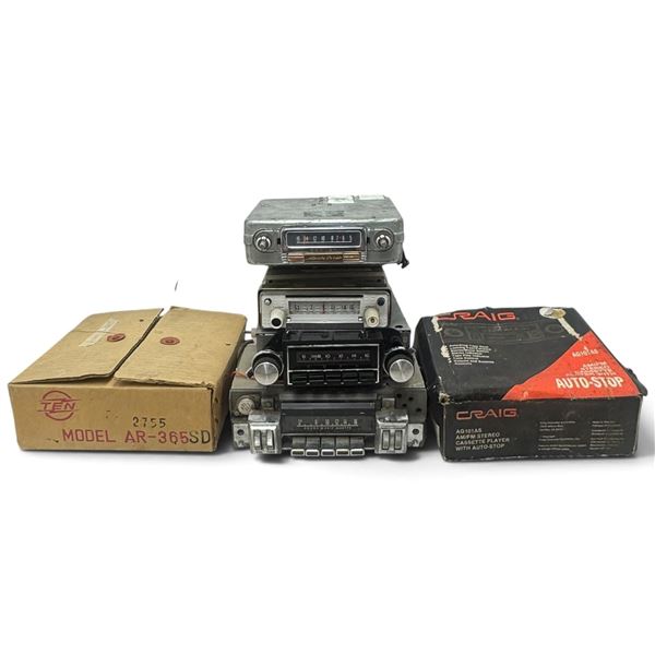 Six Vintage Car Radios: Becker, Delco, Dodge, Craig AG101AS & TEN AR-365SD
