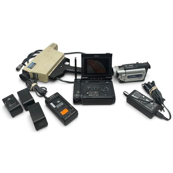 Sony GV-S50 Video Walkman, DCR-TRV11 MiniDV Handycam & Akai VC-115 Camera Lot