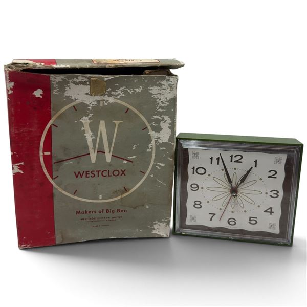 Vintage Westclox Nile Avocado Electric Wall Clock, Made in Canada, with Original Box