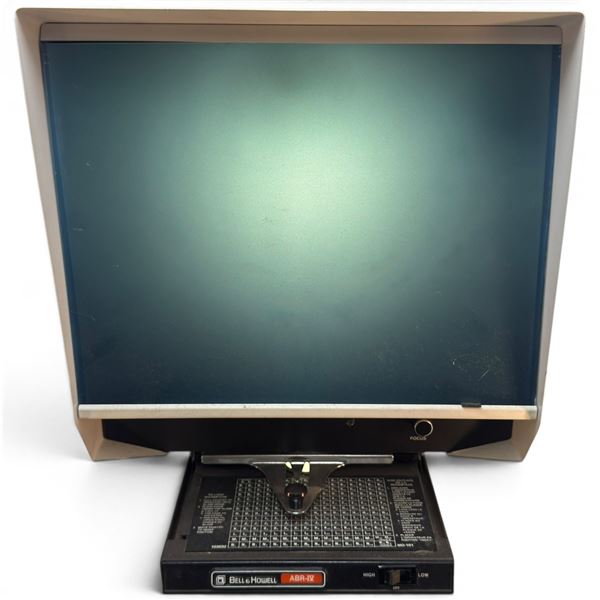 Circa 1980 Bell & Howell ABR-IV Series 1337A Desktop Microfiche Reader, Made in Canada
