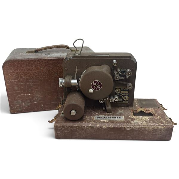 Circa 1950 Movie-Mite Model 63LM 16mm Sound-on-Film Projector with Carrying Case