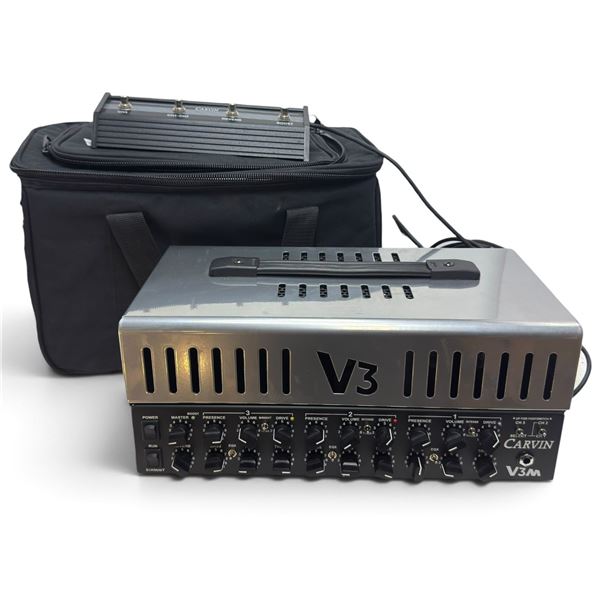 Carvin V3M 3-Channel 50/22/7W Tube Guitar Amp Head, Footswitch & Carry Bag