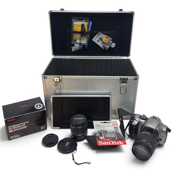 Canon EOS Digital Rebel DSLR Kit with Sigma 18-250mm & Canon 18-55mm Lenses
