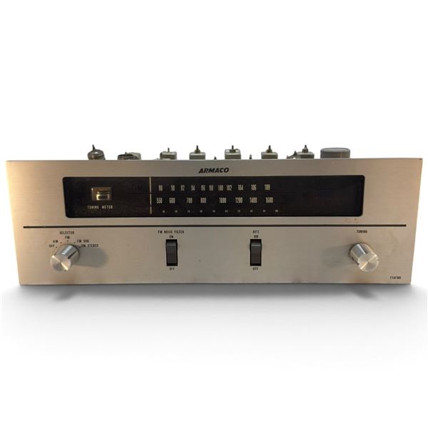 Vintage Armaco TTAFMX AM/FM Stereo Tube Tuner with Brushed Metal Face, Made in Japan