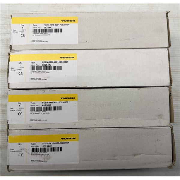 (4) Turck #6825442 / FGEN-IM16-4001-/CS30007 EtherNet/IP Input Stations for 16 Sensors