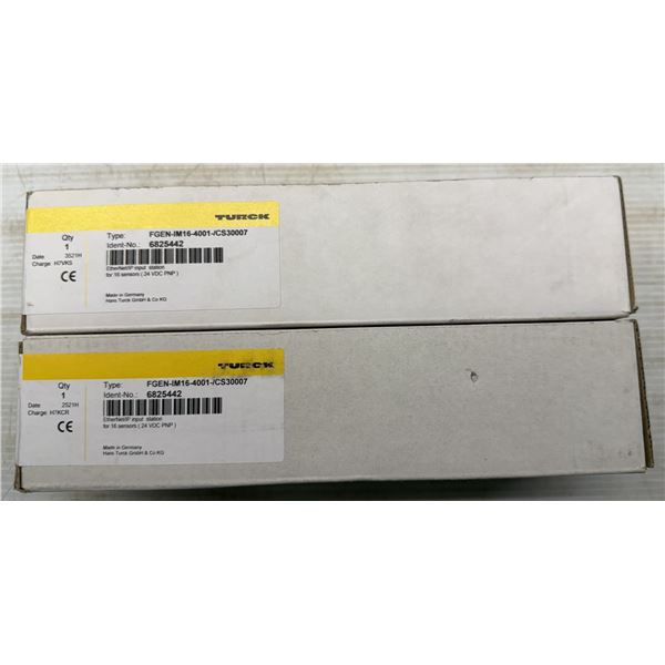 (2) Turck #6825442 / FGEN-IM16-4001-/CS30007 EtherNet/IP Input Stations for 16 Sensors