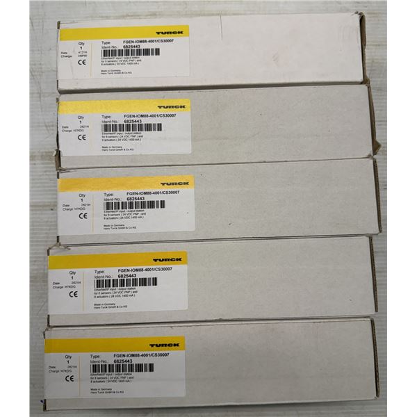 (5) Turck #6825443 / FGEN-IOM88-4001-/CS30007 EtherNet/IP Input/Output Stations for 8 Sensors