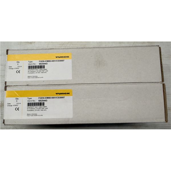 (2) Turck #6825443 / FGEN-IOM88-4001-/CS30007 EtherNet/IP Input/Output Stations for 8 Sensors