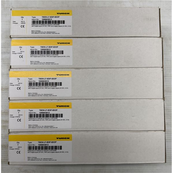 (5) Turck #1000039 / TBEN-LF-8DIP-8DOP Multiprotocol I/O Modules