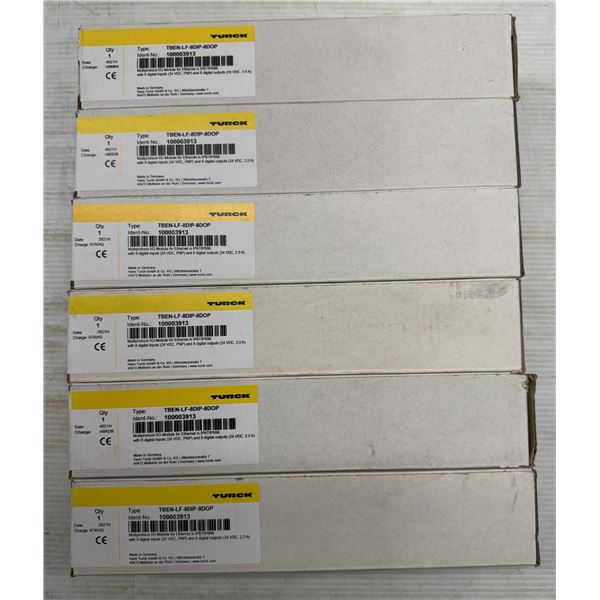 (6) Turck #1000039 / TBEN-LF-8DIP-8DOP Multiprotocol I/O Modules