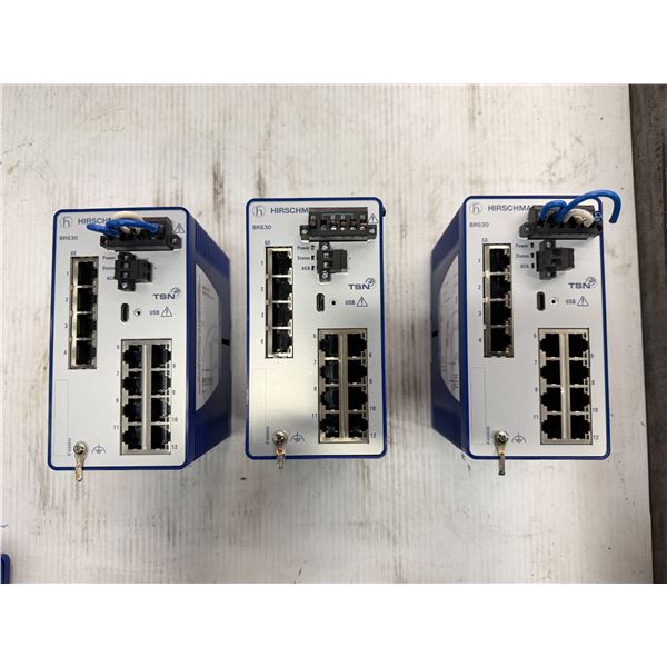 (3) Hirschmann #BRS30-12TX BOBCAT Rail Switches