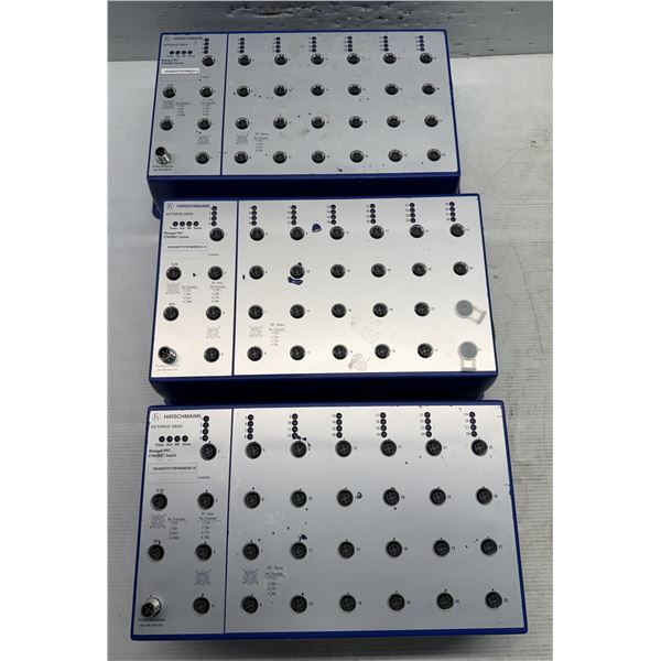 (3) Hirschmann #OCTOPUS OS20 Managed IP67 Ethernet Switches
