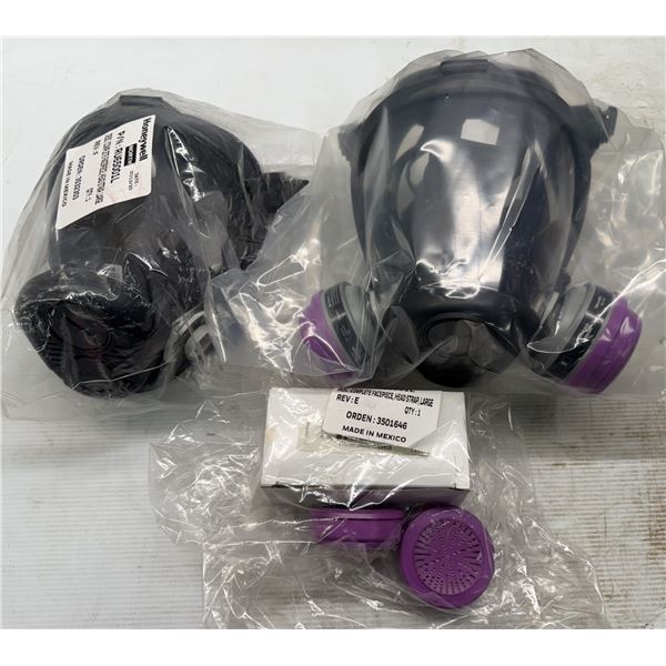 (2) Honeywell #RU65001L Full Face Respirator Facepiece Large