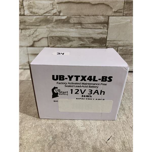 UB-YTX4L-BS Factory Activated Maintenance Free Sealed Lead Acid Battery - 12V 3Ah