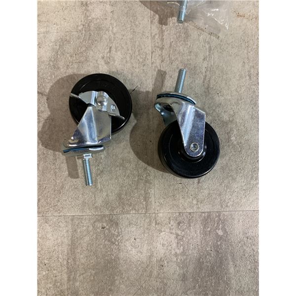 Lot Of 4 Threaded Stem Swivel Caster Wheels