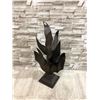 Image 1 : Bronze Toned Metal Abstract Floral Sculpture