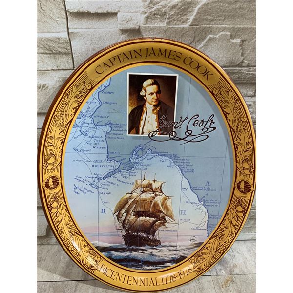 1979 Coca-Cola Captain James Cook Bicentennial Commemorative Oval Serving Tray