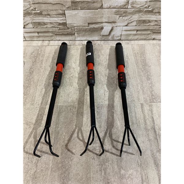 Lot Of 3, 3 Pronged Hand Cultivators