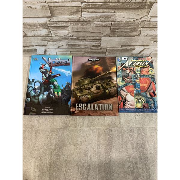 Lot Of 3 Books - 1 Superman Action Comics - 1 Voltron United & Drawn - Warhammer 40,000 Escalation
