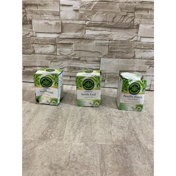 Lot Of 3 Traditional Medicinals Daily Herbal Organic Nettle Leaf 16 Tea Bag Boxes