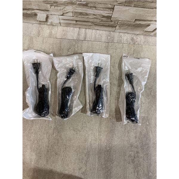 Lot Of 4 AC Cord 2 Prong C8 Power Cables