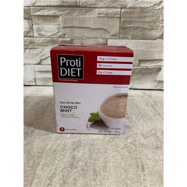 Proti Diet Hot Drink Mix Choco Mint - 7 Pouches - EXP: 2026/11