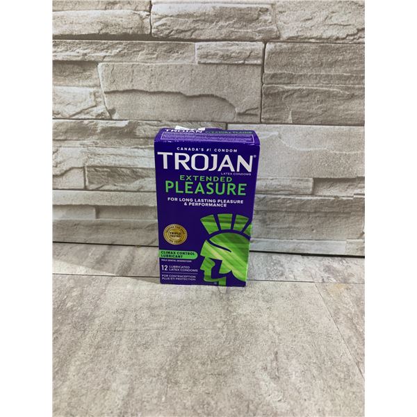 Trojan Latex Condoms - Extended Pleasure For Long Lasting Pleasure & Performance - 12 Condoms