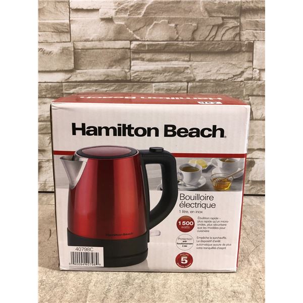 Red Hamilton Beach Stainless Steel 1.0L Electric Kettle