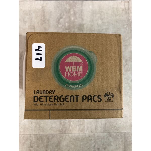 WBM Home Evergreen Laundry Detergent Pacs - 32 Pack With Himalayan Pink Salt