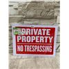 Image 1 : 8 PCS "Private Property No Trespassing" Signs