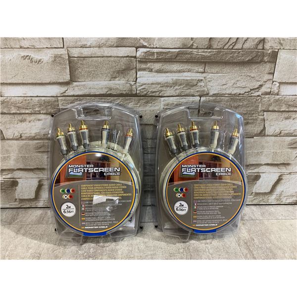 Lot Of 2 Monster Flatscreen Cables - FSV200CV-2M
