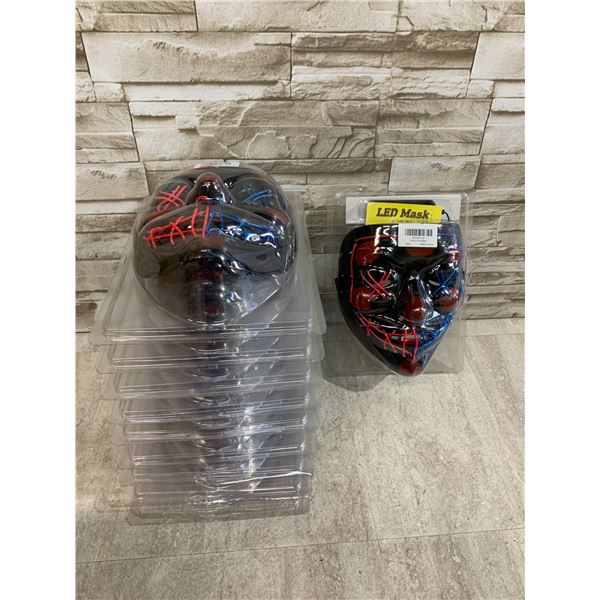 Lot Of 10 Purge Halloween Masks - Red & Blue