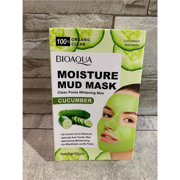100% Organic Clean Cucumber Moisture Mud Mask - 10 PCS