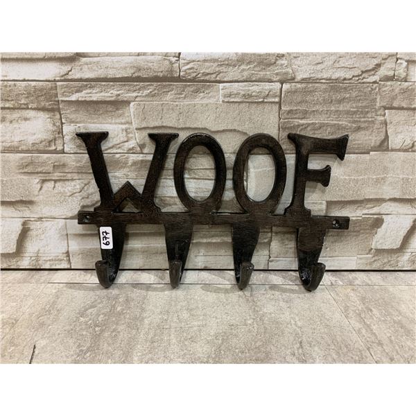 "Woof" Metal Key Rack