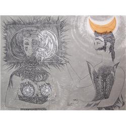 WOLFGANG HUTTER Signed Litho Austrian Surrealism