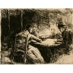 MAX LIEBERMANN Etching 1887 German Art