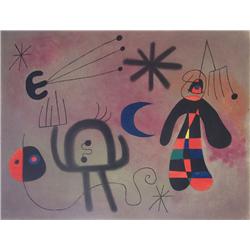 JOAN MIRO H.Signed Etching with Aquatint in Colours Spanish