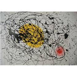 JOAN MIRO H.Signed Color Aquatint Abstract 1963 Rare
