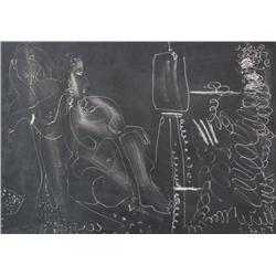 P.PICASSO Hand Signed Etching Atelier 1966 