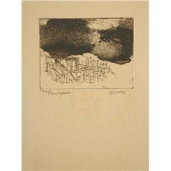 JEAN SIGNOVERT Signed Etching Abstract