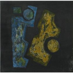 JEAN SIGNOVERT Hand Signed Etching Abstract