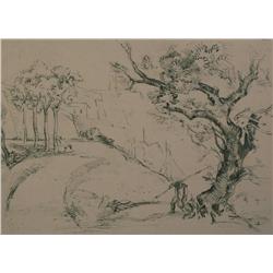 VICTOR TISCHLER Signed Etching German