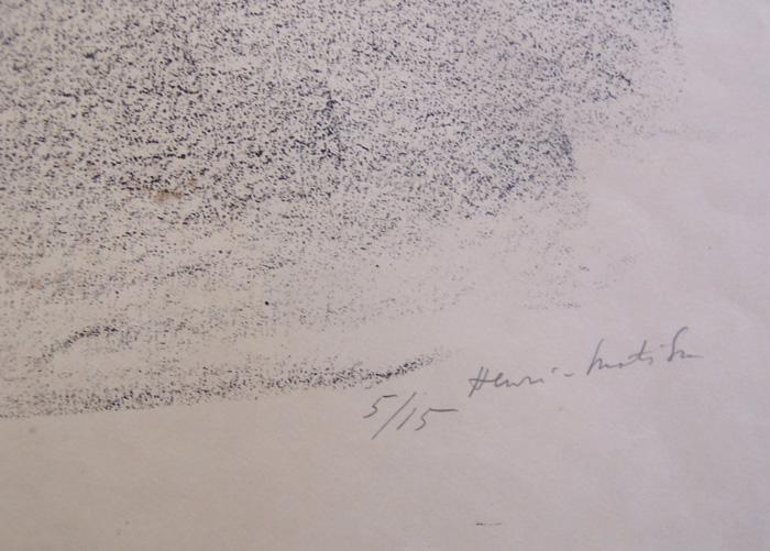 HENRI MATISSE Rare Hand Signed Lithograph 1925